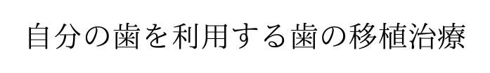 自分の歯を利用する歯の移植治療