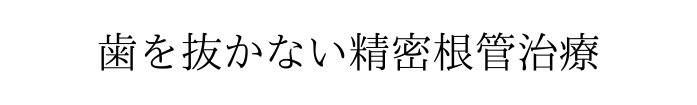 歯を抜かない精密根管治療